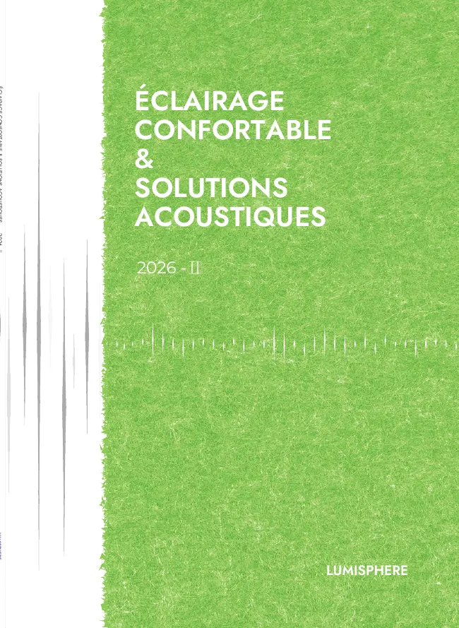 Couverture du catalogue acoustique Lumisphere 2026
