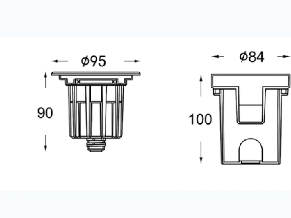 MDDM 6111 — Spot encastré de sol LED 6W — Dessin coté — extrait de la fiche technique, page 2