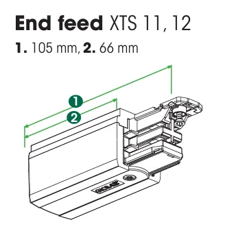 Alimentation (end-feed) 3 circuits — Noir (KKT30123)